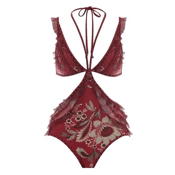 Zimmermann ruffle trim swimsuit AU 0 - Picture 2 of 10